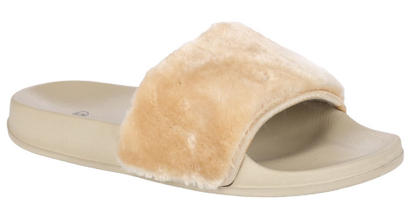 womens fur slider slippers
